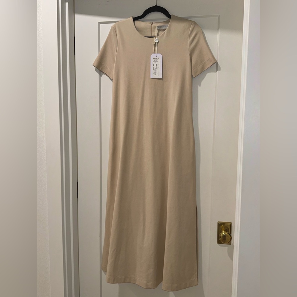 Chic Beige Midi Dress